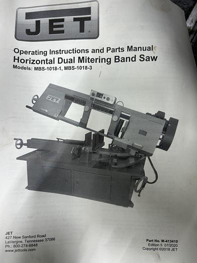 Used 2021 JET HBS-1018 10" x 18" Horizontal Bandsaw