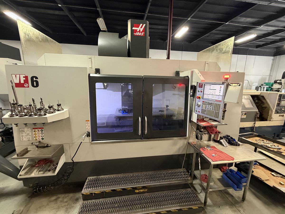 Used 2020 HAAS VF-6 Cat-50 4-Axis CNC Vertical Machining Center ***Only 2,327 Cutting Hours***