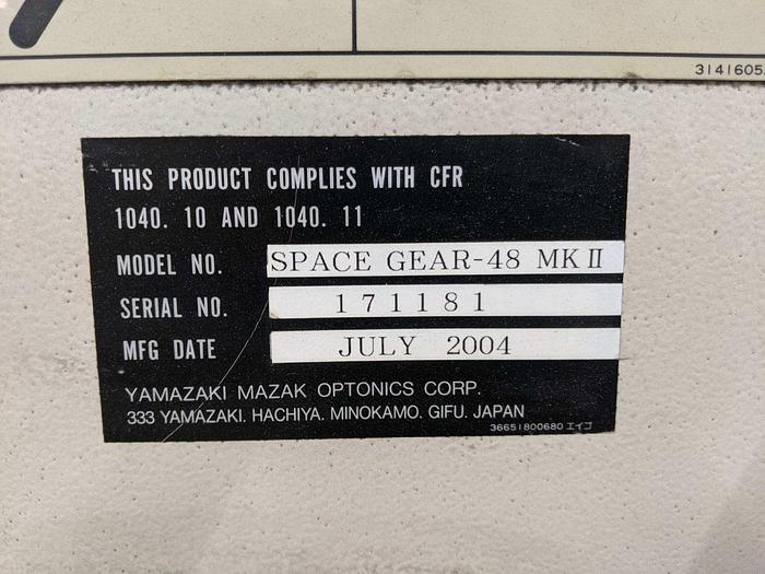 Used 2004 MAZAK Space Gear-48 MK II 5-Axis 2500 Watt CO2 Laser