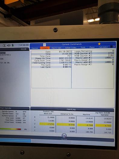 Used 2021 HAAS VF-5/40 CNC Vertical Machining Center