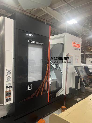Used 2022 Mazak HQR-100MSY Twin Turret / Twin Spindle / Live Tooling / Bar Feeder CNC Lathe ***156 Hours***