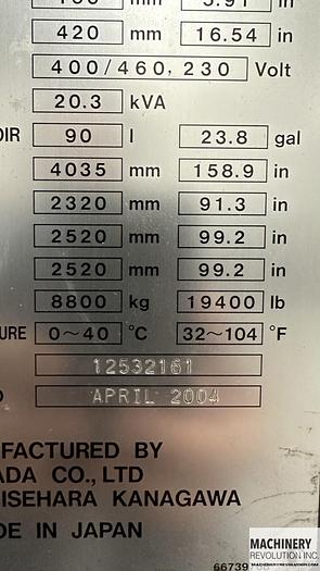 Used 2004 Amada FBD 1252NT CNC Press Brake