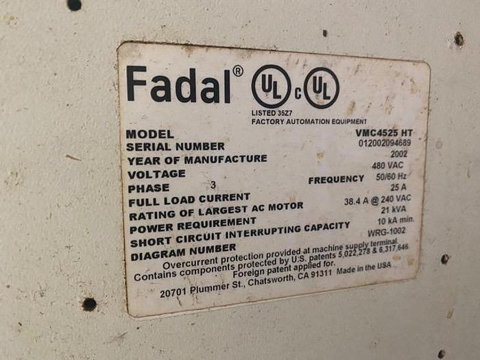 Used 2002 Fadal VMC4525 HT VERTICAL MACHINING CENTER