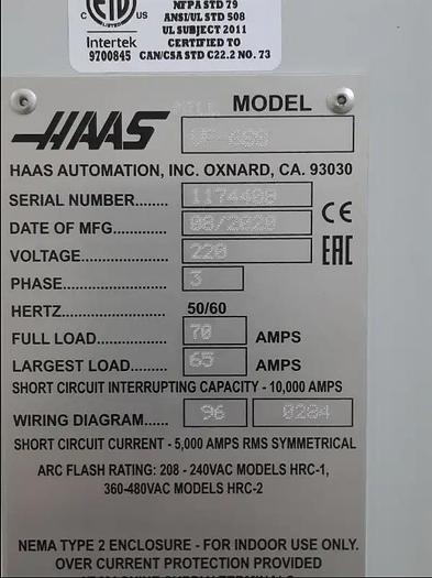 Used 2020 HAAS Haas VF6-SS 5-Axis CNC Vertical Machining Center