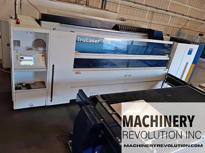 Used 2012 TRUMPF TruLaser 1030 CO2 Laser 2,500watt 5' x 10' Dual Pallet / Resonator / Chiller