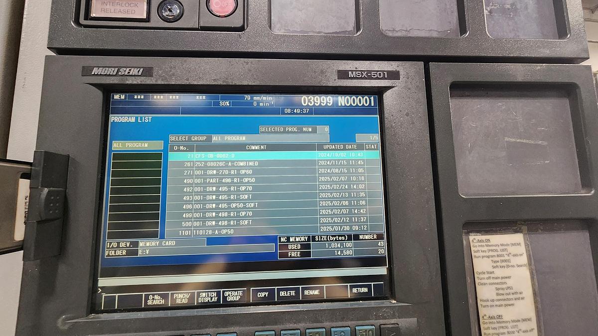 Used 2005 Mori Seiki Duracentre 5 with 4th Axis Nikken Table