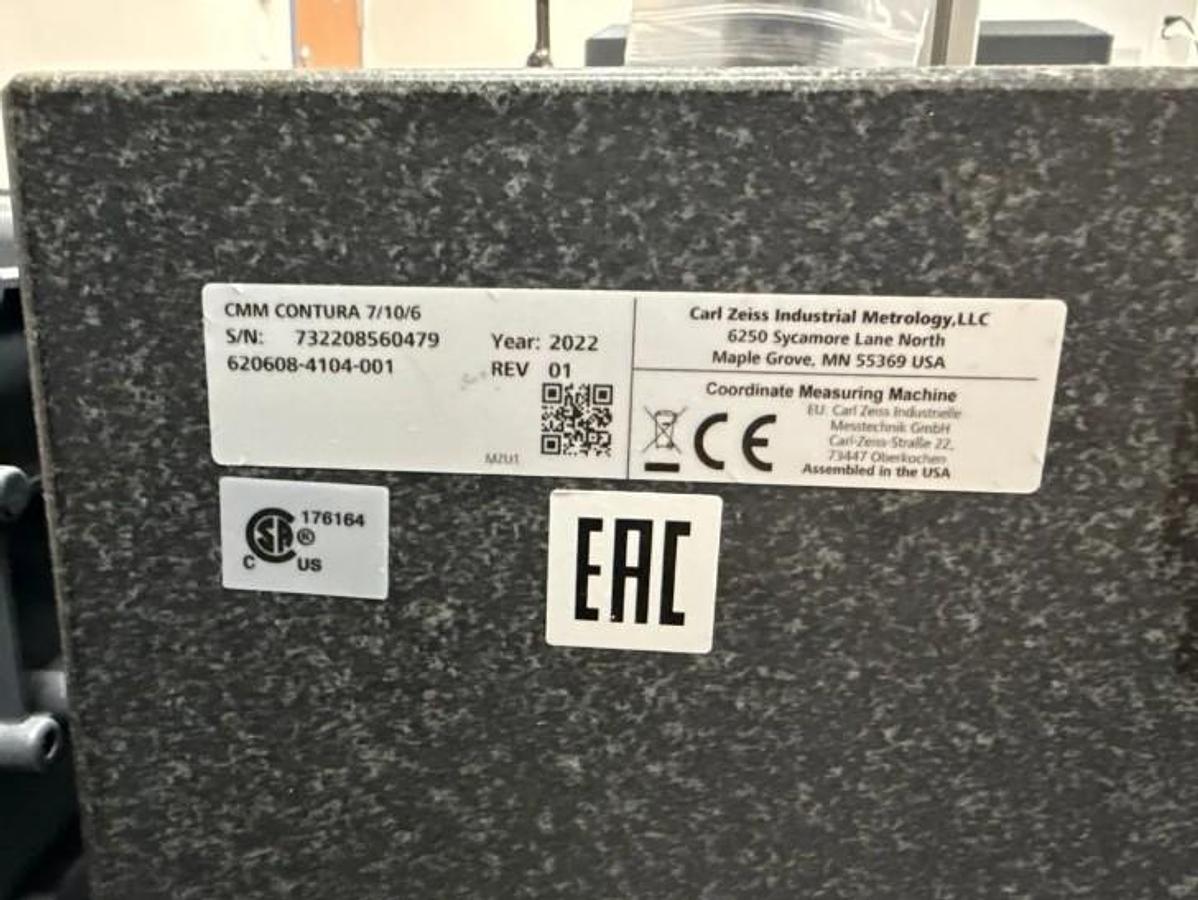 Used 2022 ZEISS CONTURA 7/10/6 DCC Coordinate Measuring Machine