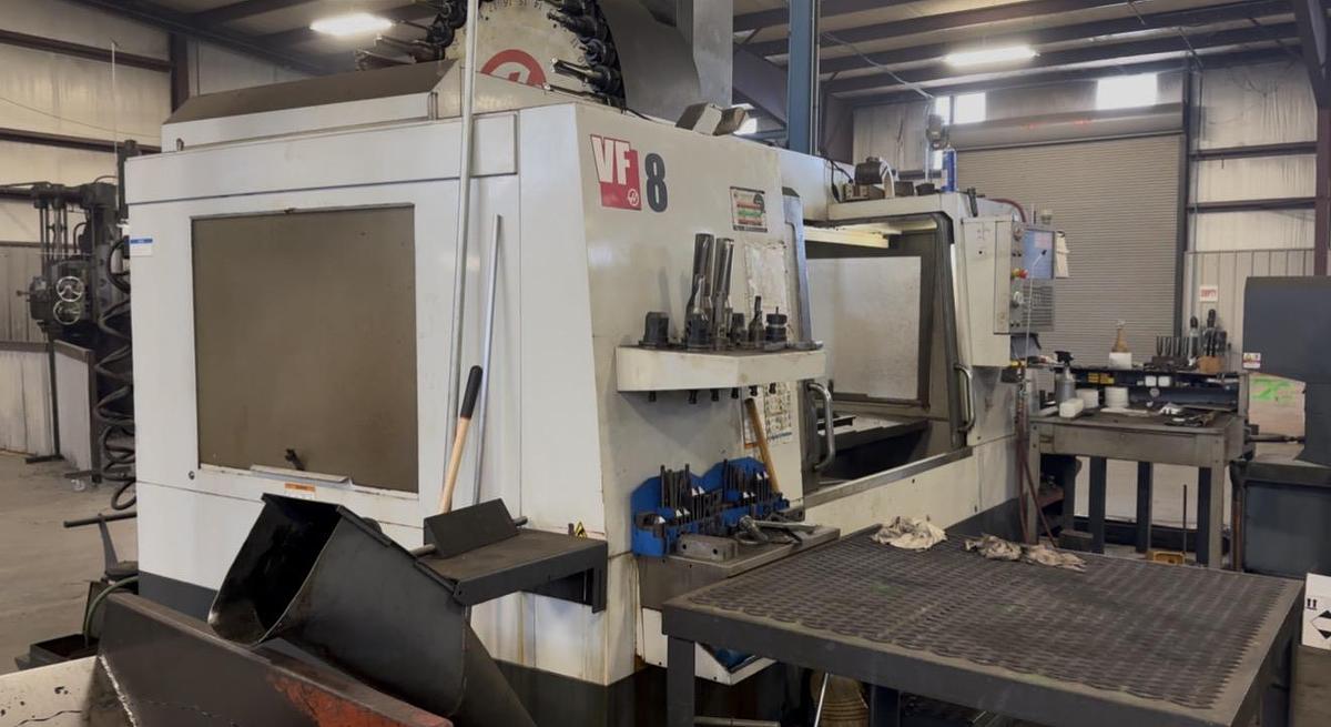 Used 2010 HAAS VF-8 Cat-50 4-Axis CNC Vertical Machining Center
