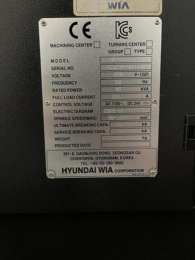 Used 2013 HYUNDAI WIA HS4000I 4-Axis Horizonta Machining Center with Pallet Changer