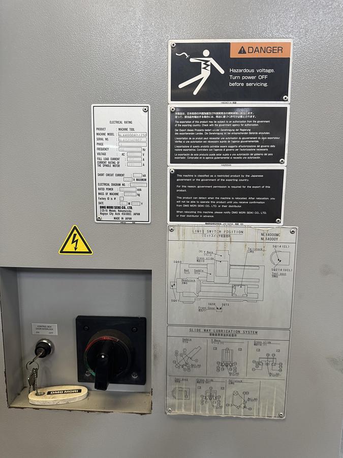 Used 2014 Mori Seiki NLX-4000AY/750 18" Chuck Live Tooling Y-Axis CNC Turning Center