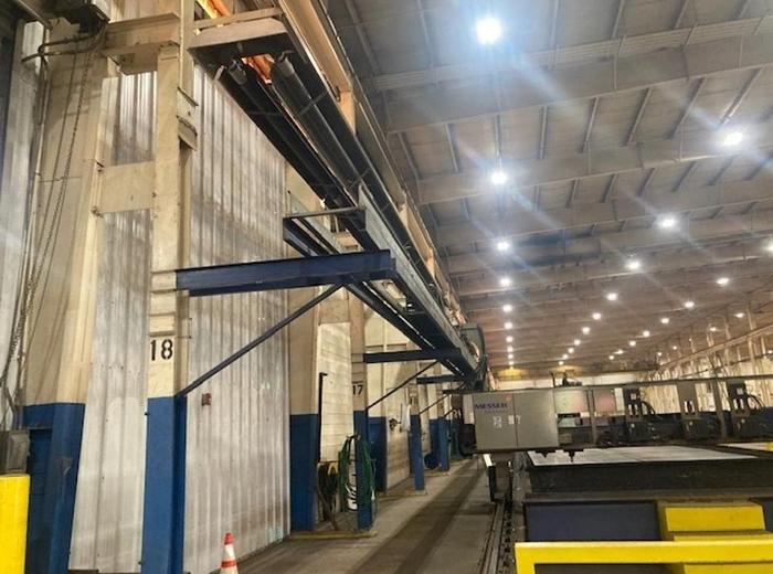 Used 2012 MESSER MPC 2016LP 15’ X 108’ Plasma System   MESSER Global CNC Control Version #4 with DNC Connection and Ethernet Capability  The MESSER MPC 2016LP Modular Rail System can be set up to be 10 Feet Long to 108 Feet Long as needed.  As your capability grows this Messer is designed to grow with it.    This large table option gives you flexible automation, to fit your individual needs of how many sheets you can lay on the table.    Maximizing space and cutting time.  Bridge Width: 19'-0" (Rail to Rail Center)  Y-AXIS Cutting Width: 15'-8"  X-AXIS Cutting Length: 108'-4" with Supplied Rail  19’ Cut-Width  108’ Cut-Length  3 Plasma Torches  (3) Independent Hypertherm Plasma Torches with Robotic Bevel Capabilities  Torch Configuration:  #1 Profile  #2 Robotic Bevel Head  #3 Profile Lifters / Leads Hypertherm  Hyper-Performance Plasma HPR260XD (Internal Chiller)