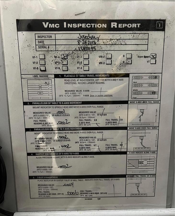 Used 2018 HAAS VF-4SS 5-Axis 15,000 rpm CNC Vertical Machining Center