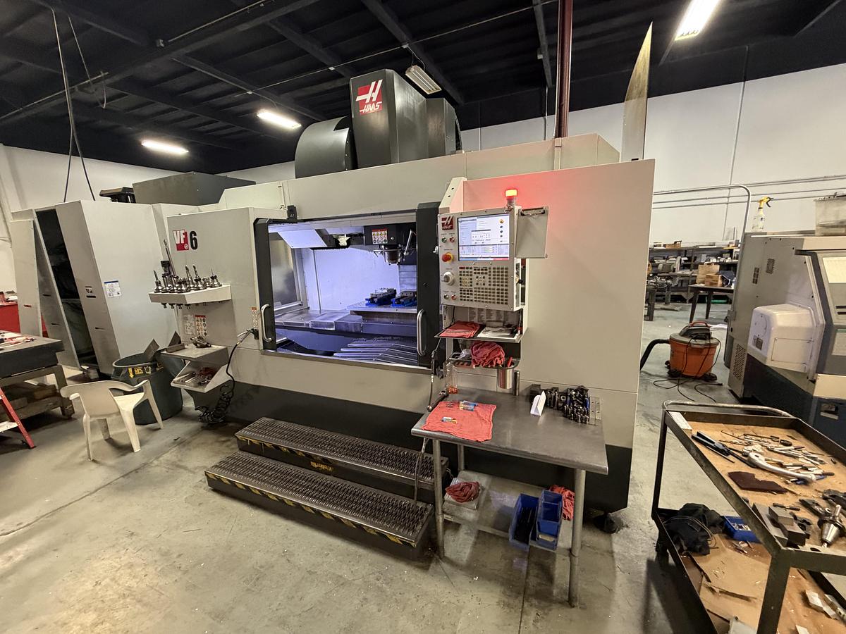 Used 2020 HAAS VF-6 Cat-50 4-Axis CNC Vertical Machining Center ***Only 2,327 Cutting Hours***