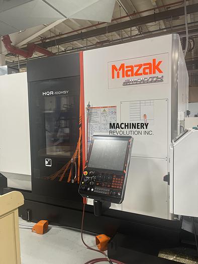 Used 2022 Mazak HQR-100MSY Twin Turret / Twin Spindle / Live Tooling / Bar Feeder CNC Lathe ***156 Hours***