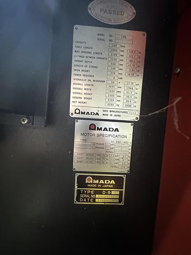 Used 2000 Amada  RG-100 100 Ton CNC Press Brake