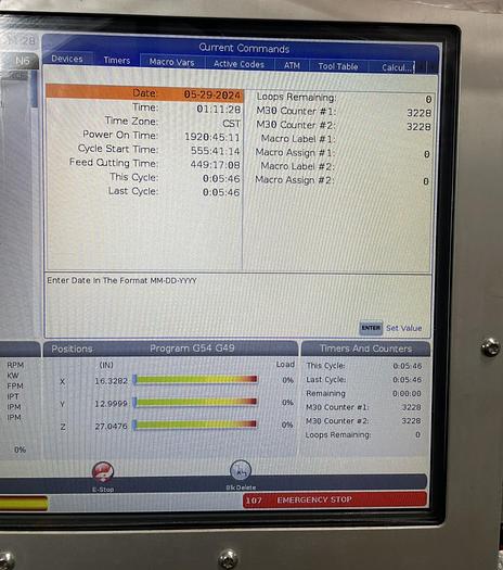 Used 2019 HAAS VF-3YT/50 4-Axis CNC Vertical Machining Center with TSC / PCOOL / WIPS