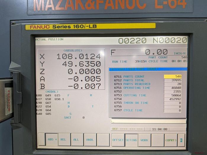 Used 2004 MAZAK Space Gear-48 MK II 5-Axis 2500 Watt CO2 Laser