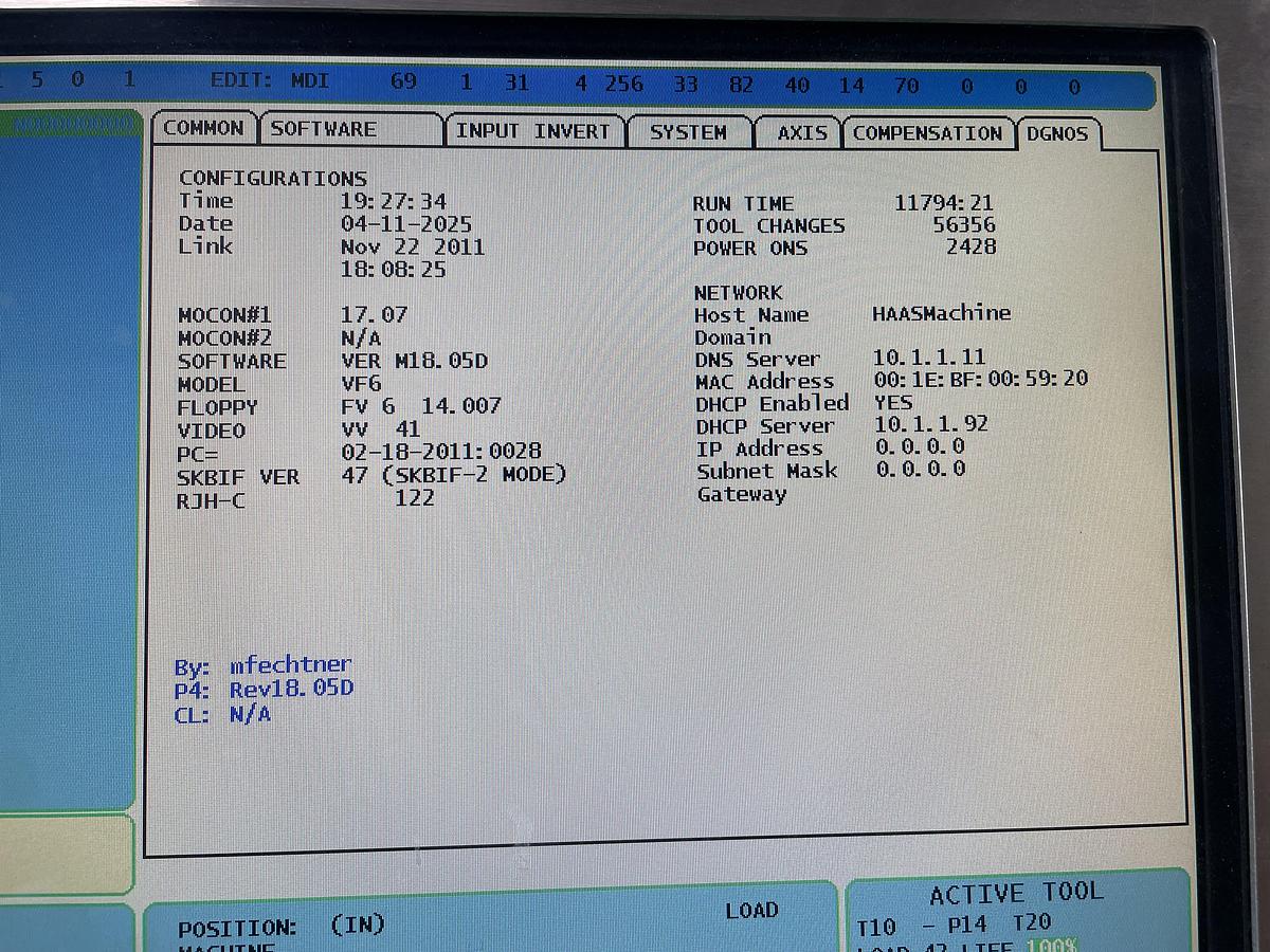 Used 2011 HAAS VF-6 10,000 RPM 4-Axis CNC Vertical Machining Center