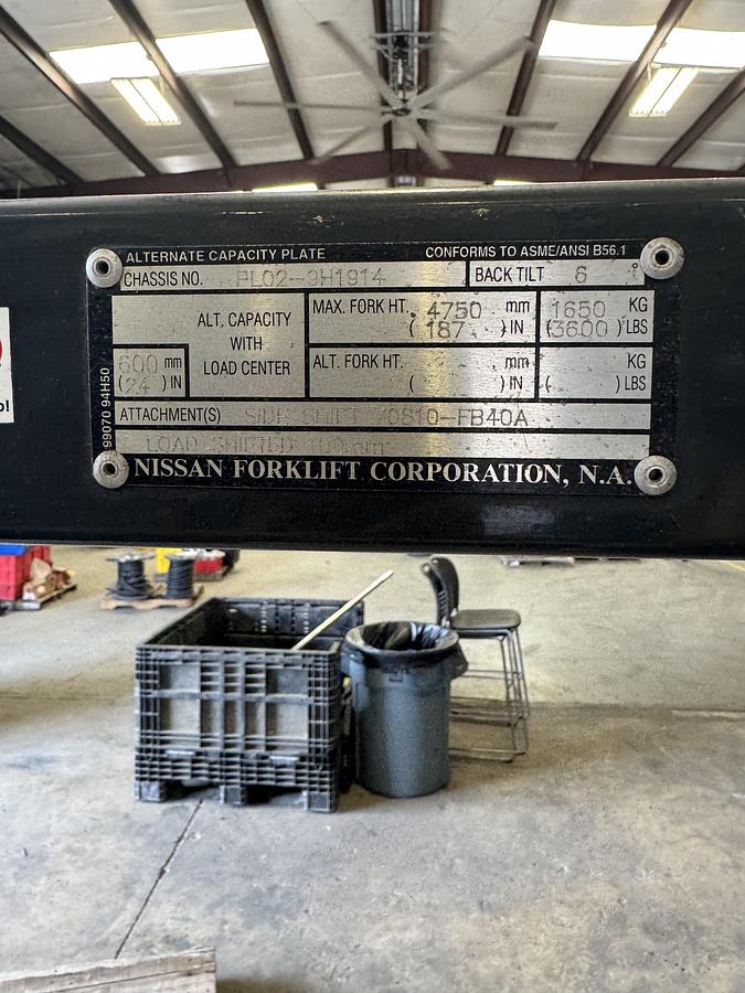 Used NISSAN MCPL02A25LV Forklift Trucks