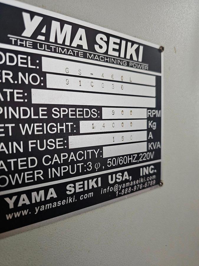 Used 2004 YAMA SEIKI GS-460L 8" Spindle Bore CNC Lathe
