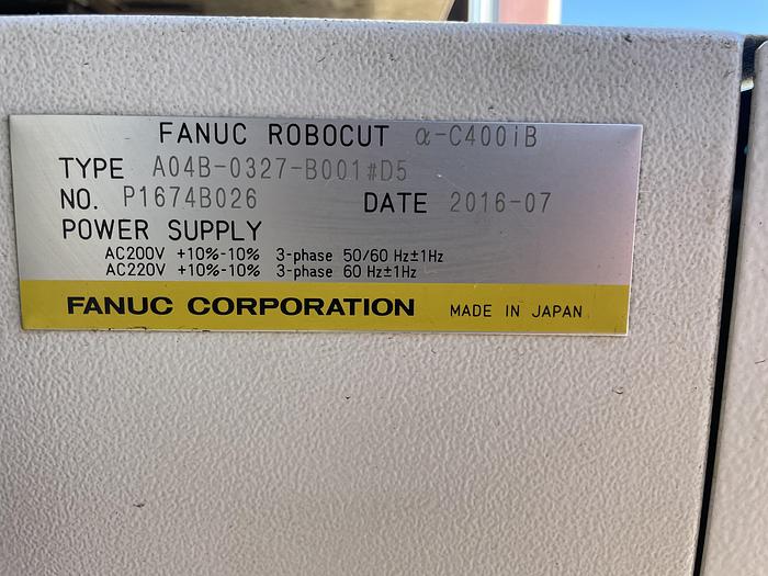 Used 2016 FANUC Robocut Alpha C 400 IB CNC Wire EDM