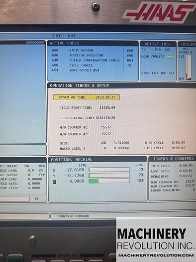 Used 2013 HAAS VF-3SS 12,000 RPM CNC Vertical Machining Center with Pallet Changer / WIPS / 1,000PSI TSC