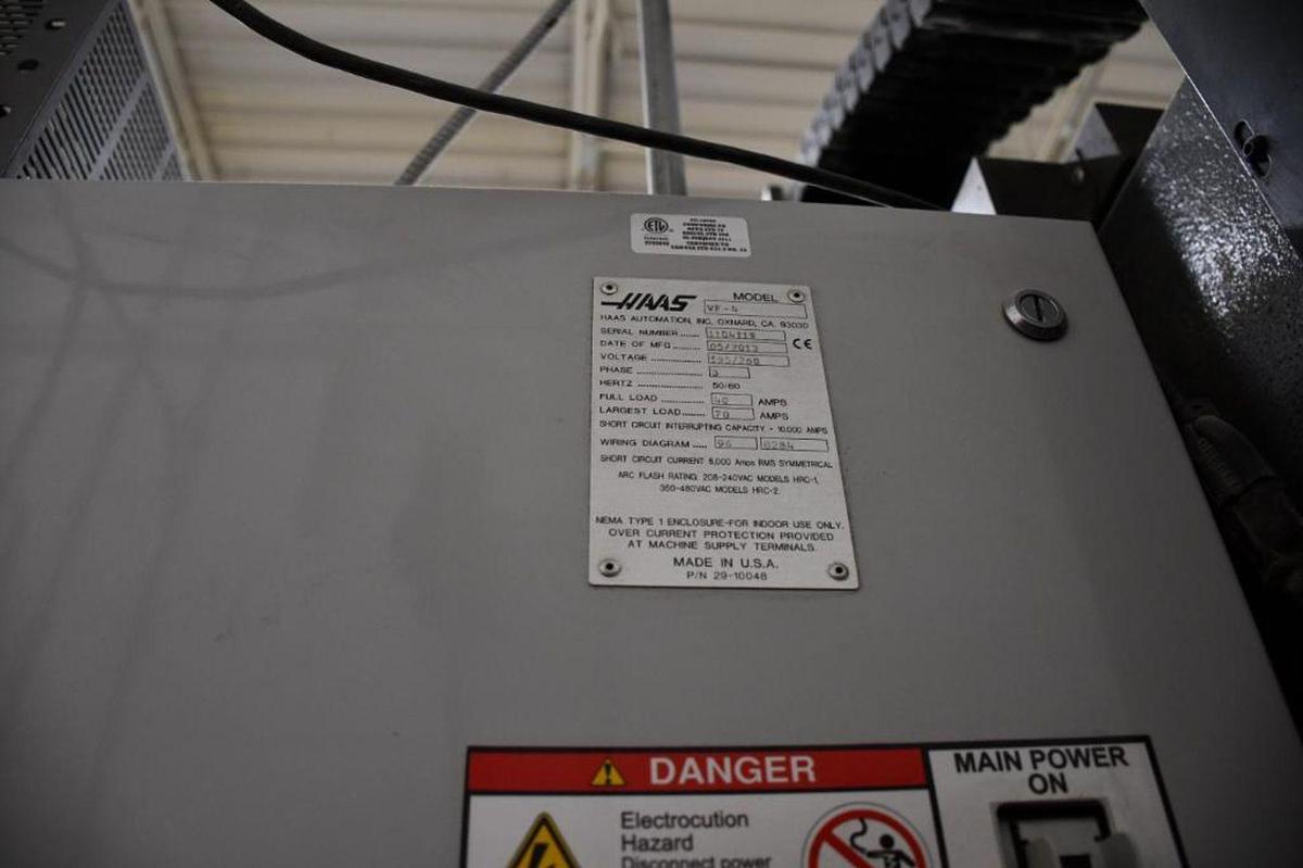 Used 2013 HAAS VF-4 4-Axis 10,000 RPM with HRT-210 CNC Vertical Machining Center ***Low Hours***