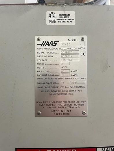 Used 2014 HAAS ST-30 CNC Turning Center