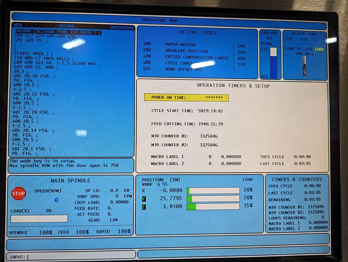 Used 2012 HAAS HAAS VF-6 4-Axis CNC Vertical Machining Center