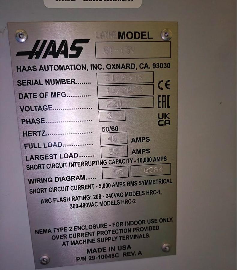 Used 2023 HAAS ST-15Y CNC Turning Center **Like BRAND NEW Only 49 Hours Power On Time **