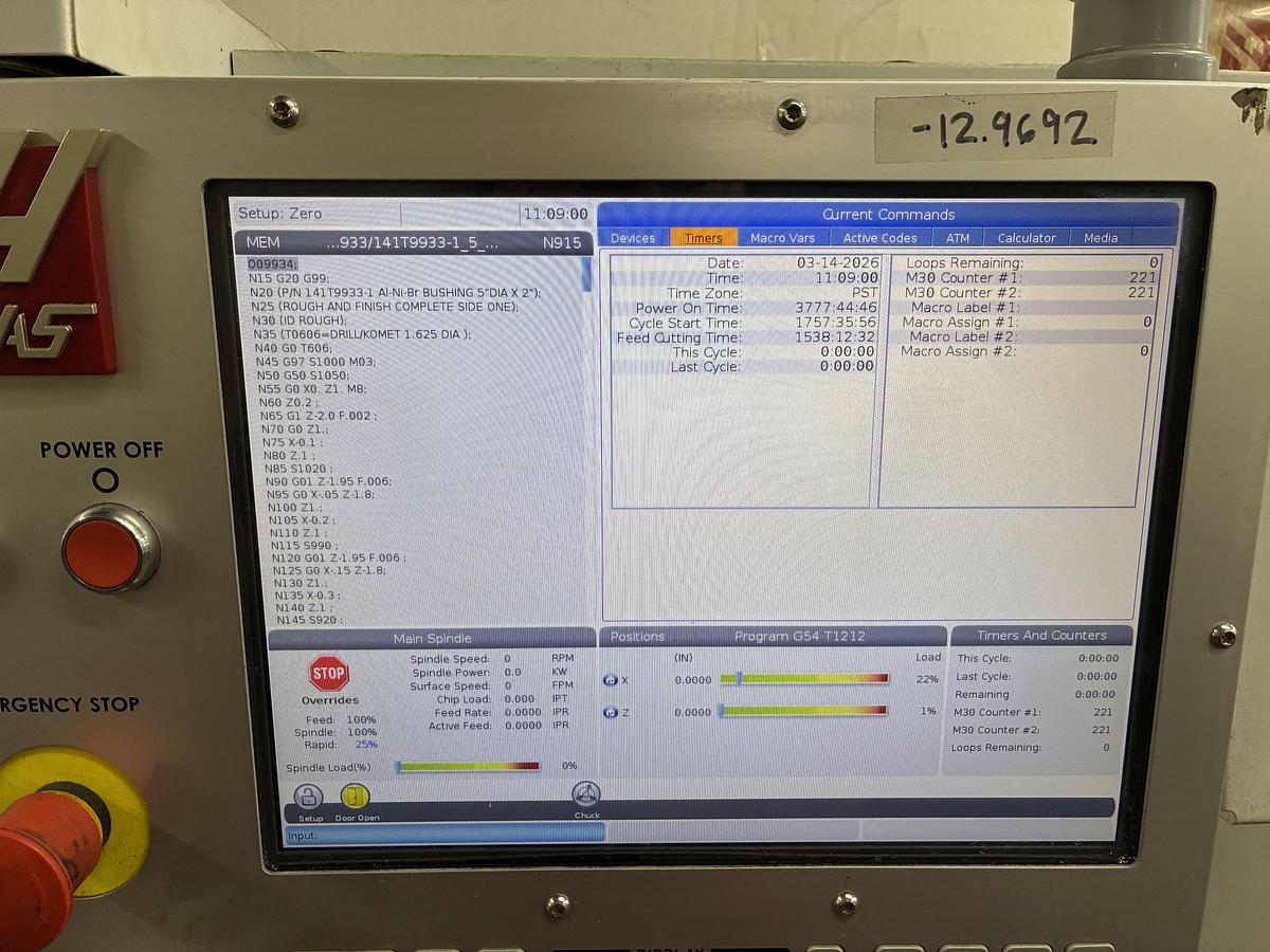 Used 2020 HAAS ST-15 CNC Turning Center *** Low Hours***