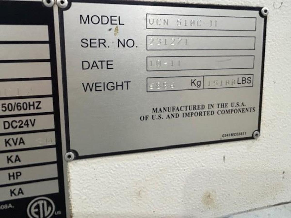 Used 2011 MAZAK VCN 510C 4-Axis Vertical Machining Center