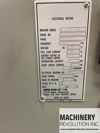Used 2010 Mori Seiki NH 6300 DCG II CNC Horizontal Machining Center CAT-50 / 10,000RPM / TSC / 24.8" x 24.8" Pallet