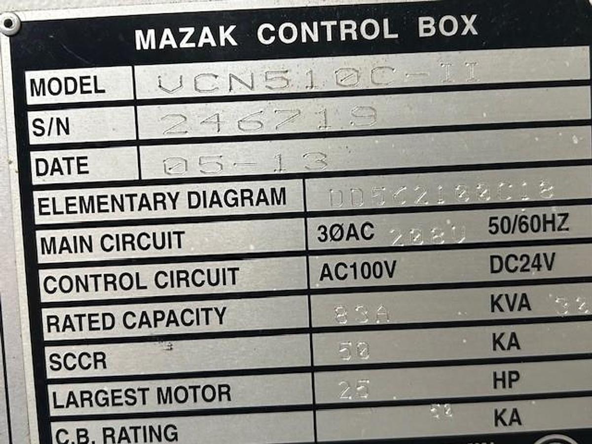 Used 2013 MAZAK VCN 510C 4-Axis Vertical Machining Center