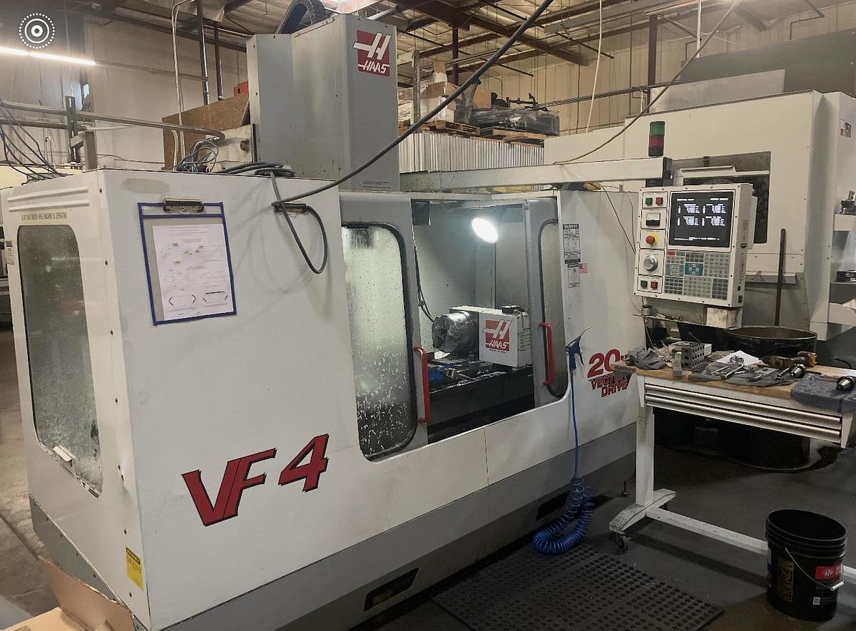 Used 2000 HAAS VF-4 4-Axis with HAAS HRT-210A6 Rotary Table CNC Vertical Machining Center