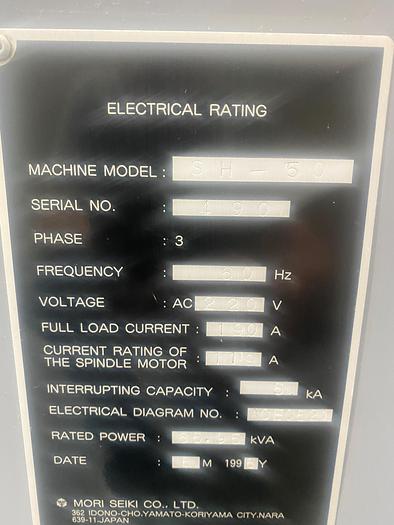 Used 1996 Mori Seiki SH-50 CNC Horizontal Machining Center