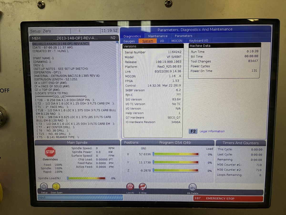 Used 2019 HAAS VF-5XT CNC Vertical Machining Center