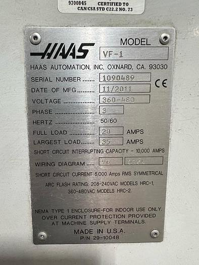 Used 2011 HAAS VF-1 4-Axis CNC Vertical Machining Center with HRT-160 Rotary Table