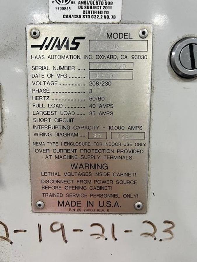 Used 2007 HAAS VF-2 4-Axis CNC Vertical Machining Center