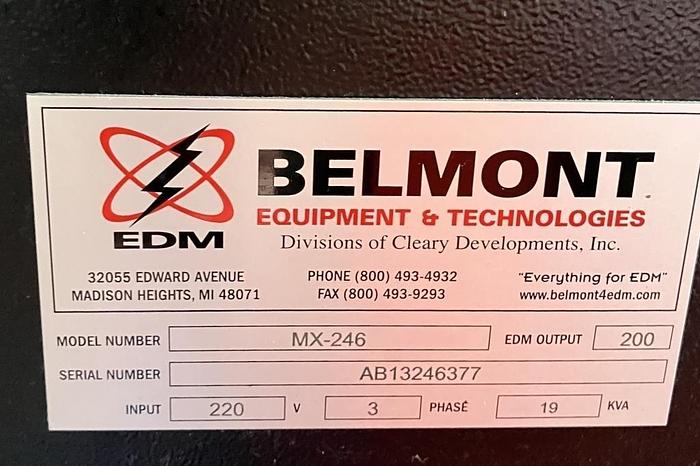 Used 2013 BELMONT  Maxicut MX-246 ZNC Sinker EDM Machine