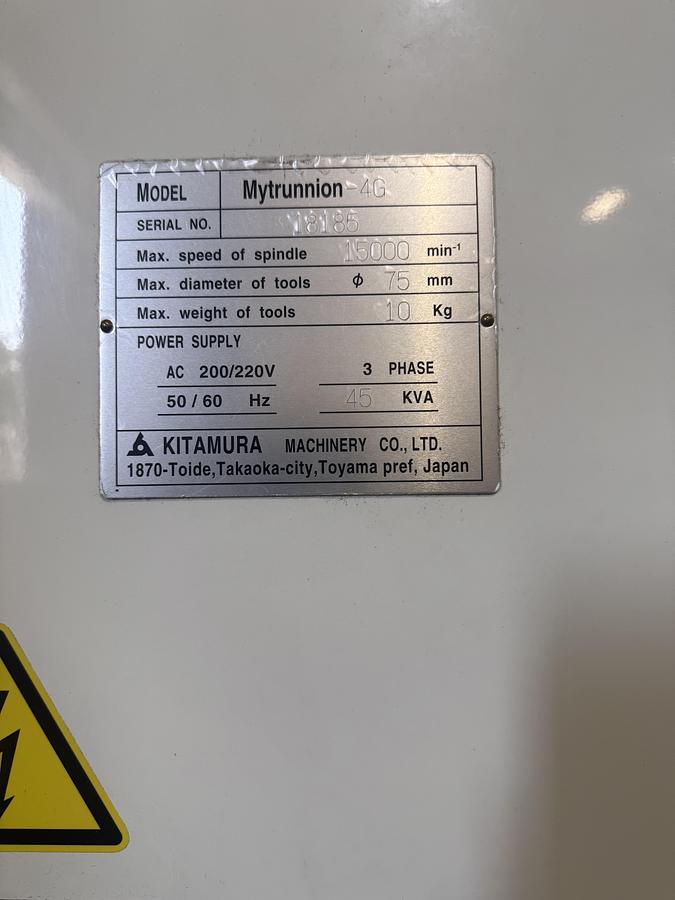 Used 2023 KITAMURA Mytrunnion-4G 5-Axis Vertical Machining Center