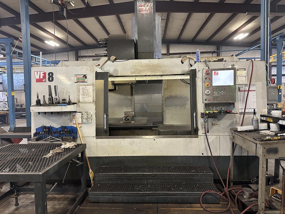 Used 2010 HAAS VF-8 Cat-50 4-Axis CNC Vertical Machining Center
