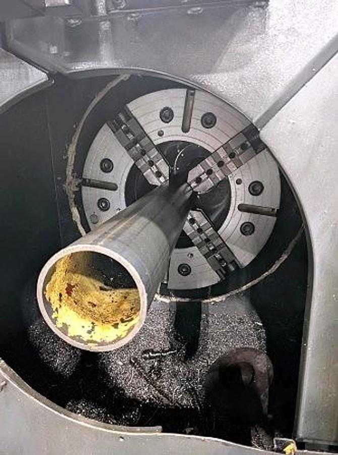 Used 2015 MAZAK POWERMASTER UNIVERSAL 3000 25" Chuck 122.5" Between Centers Programmable Tailstock