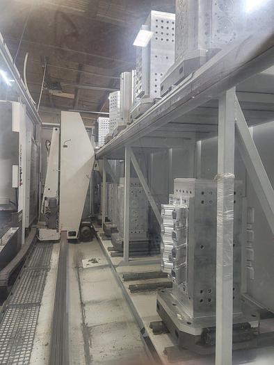 Used 2020 HYUNDAI WIA HS5000i 500mm 4-Axis Horizontal Machining Center 12 Station Pallet Pool