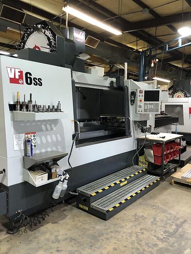 Used 2020 HAAS Haas VF6-SS 4-Axis HSK-63 Pallet Changer CNC Vertical Machining Center