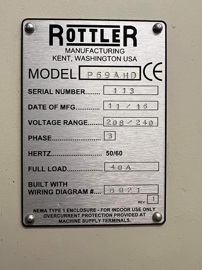 Used 2016 ROTTLER P69AHD 5-AXIS CNC CYLINDER HEAD PORTING MACHINE VERTICAL MACHINING CENTER