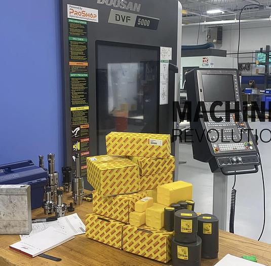 Used 2021 DOOSAN DVF5000 5-Axis 18,000RPM HSK-63 CNC Vertical Machining Center