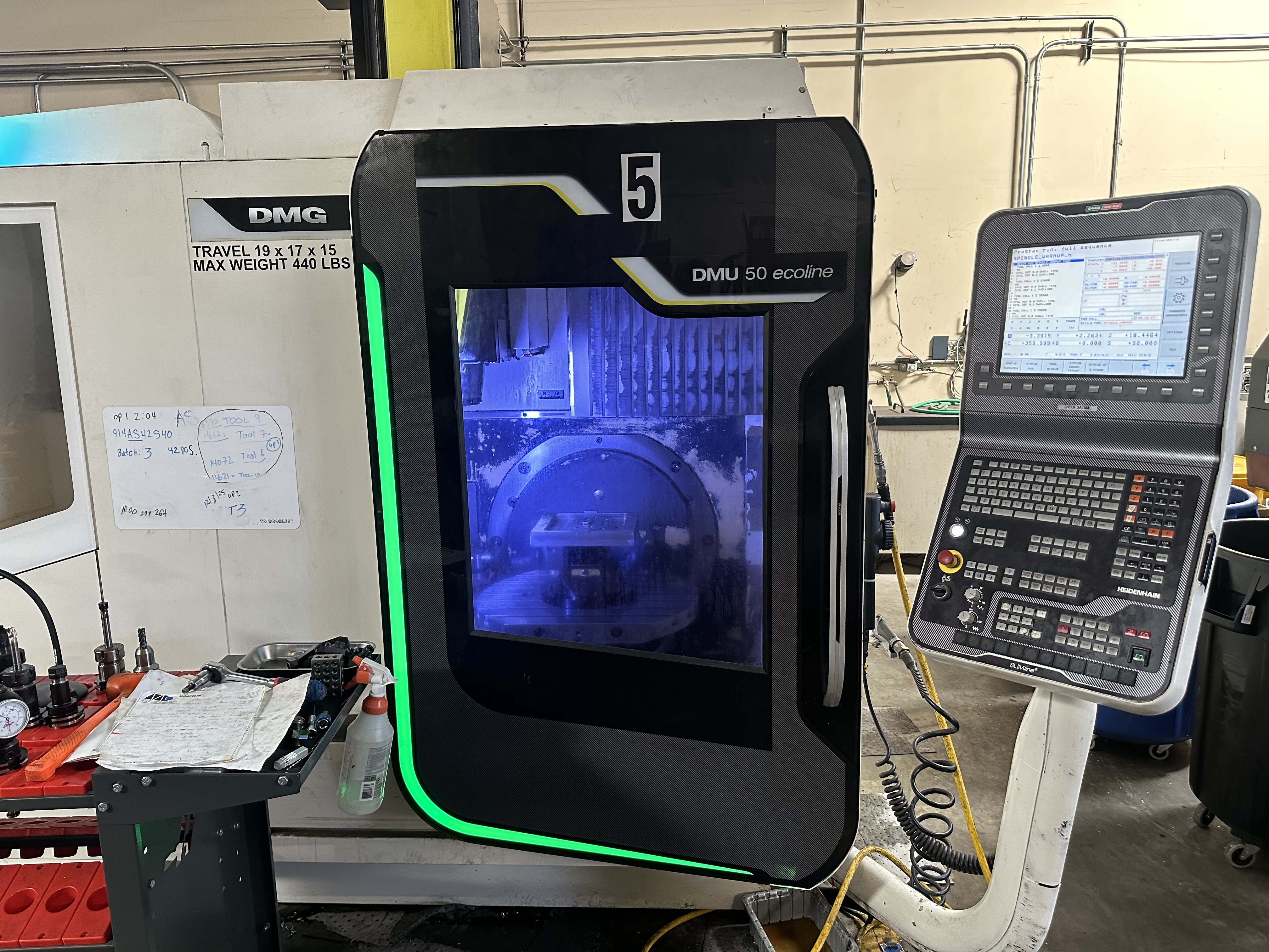 Used 2013 DMG MORI DMU 50 ECO Line Cat-40 5-Axis CNC Vertical Machining Center