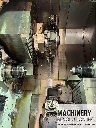 Used 2006 DOOSAN Puma TT 1500 SY CNC Lathe LiveTooling / C-Axis / Y-Axis / Twin Turret / Twin Spindle / BAr Feeder