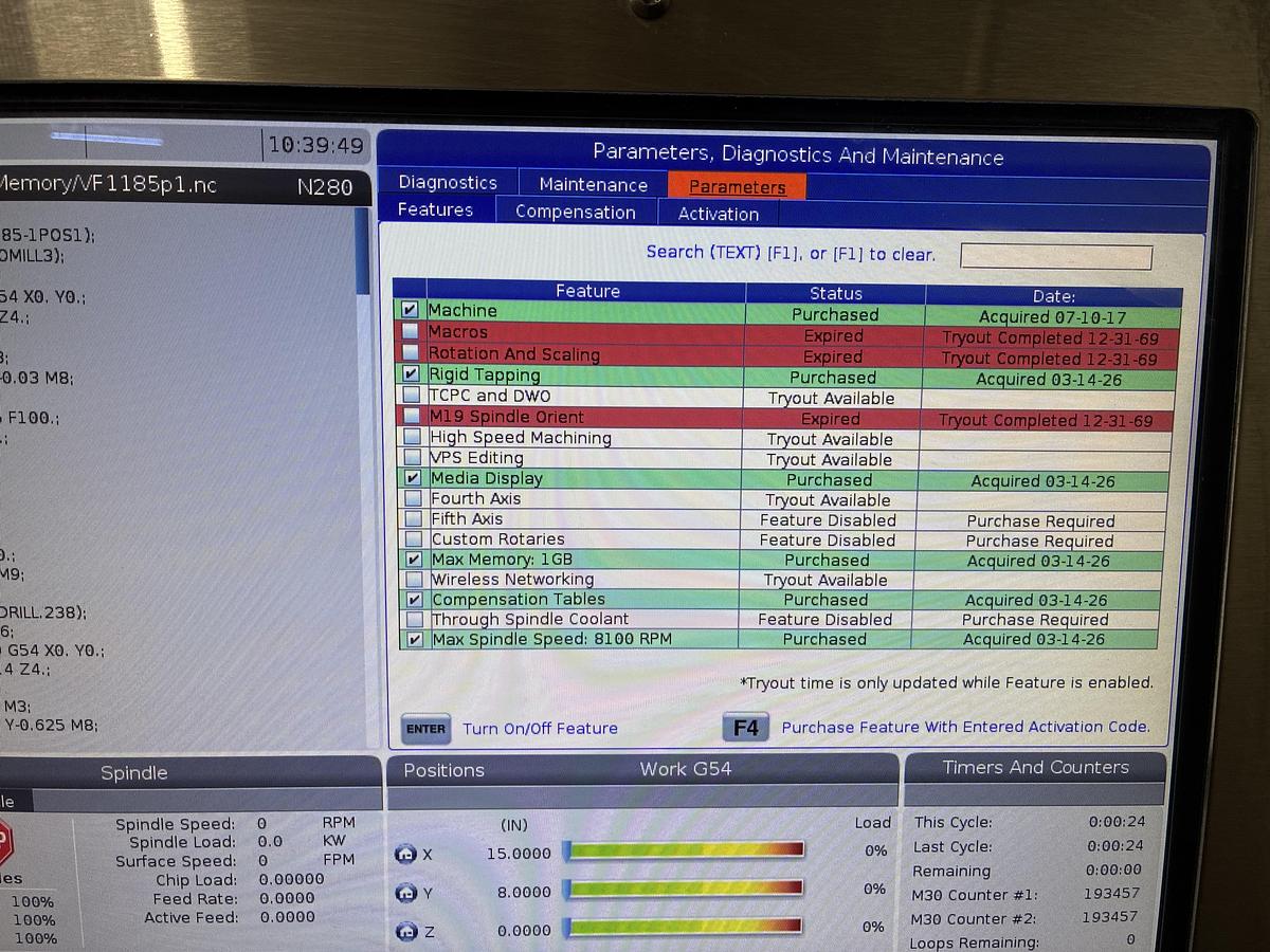 Used 2016  VF-2 CNC Vertical Machining Center ***Low Hours***